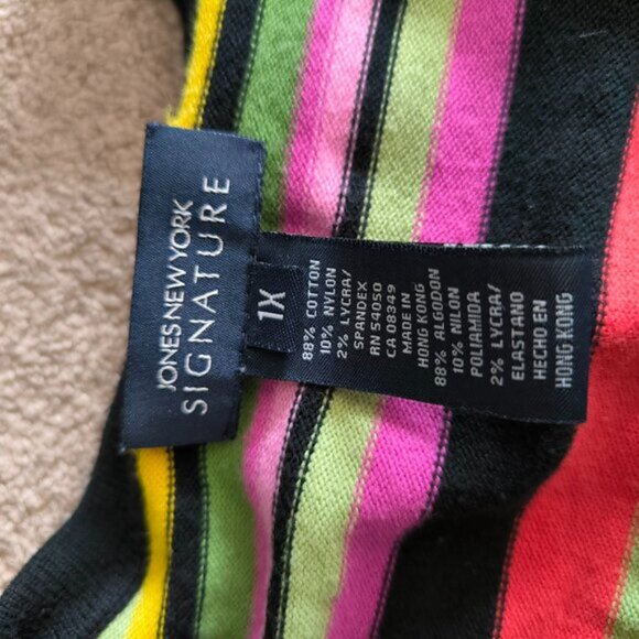 Jones New York Beach Coastal Nautical Preppy Old Money Striped Cardigan 1X - Picture 3 of 7